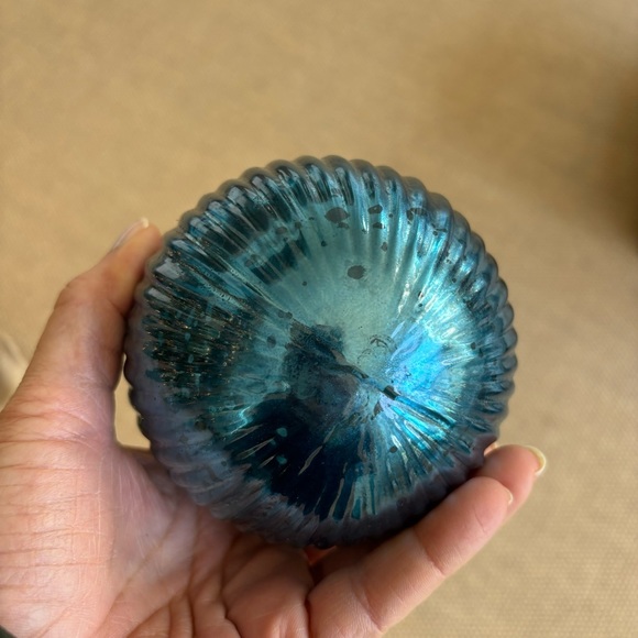 Deep Blue Glass Ornament, set of 4 - Picture 2 of 4